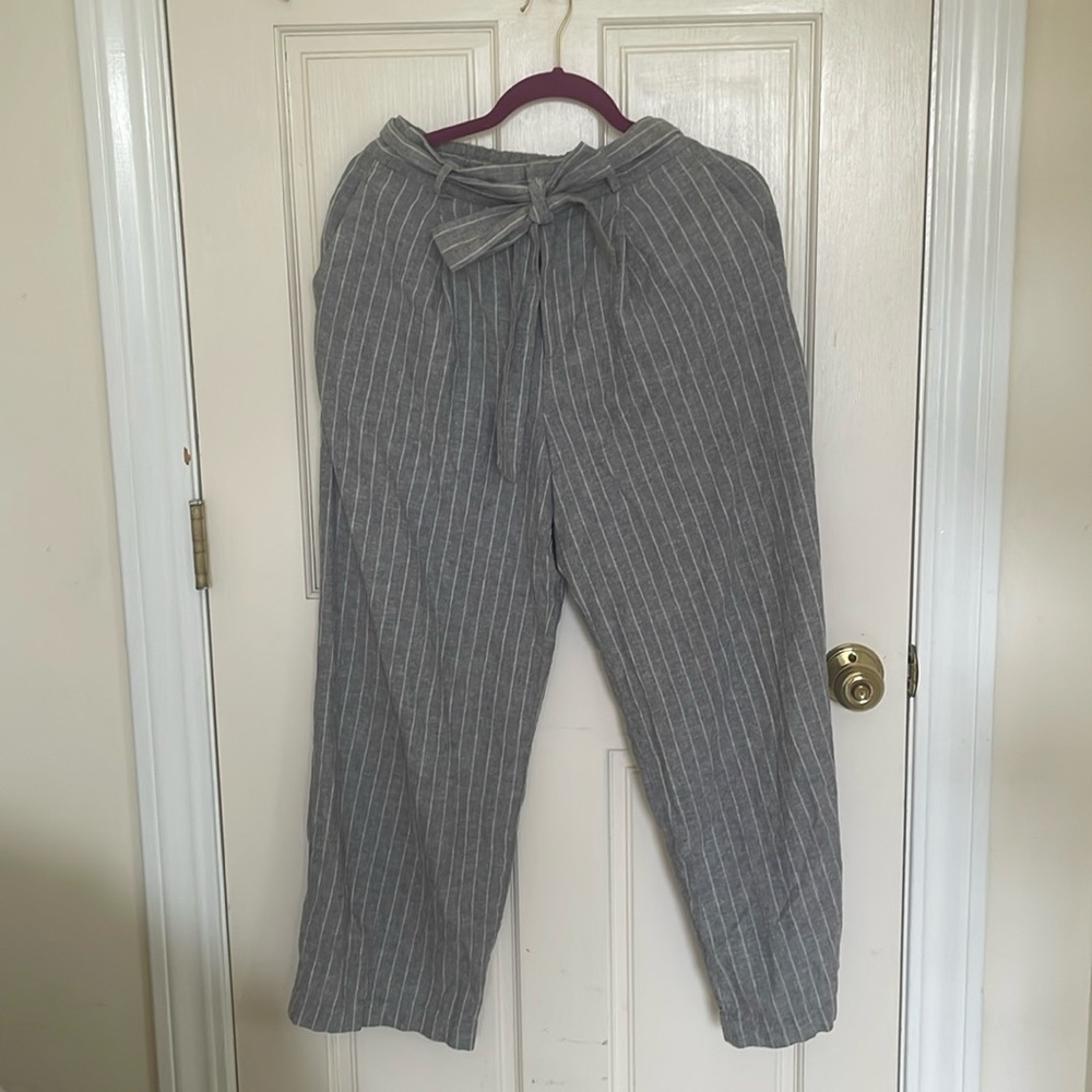 Business Grey and White Stripped Trousers
